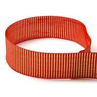 7/8" Red & Gold Horizontal Tinsel Grosgrain Ribbon - 20 Yards (Multiple Yardages Available)