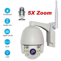 Super Mini WiFi Security Camera Outdoor HD Dome IP Camera 1080P 2.0MP 5X Zoom IP66 Waterproof H.265 Onvif Day Night Full Colour Wireless CCTV Security Video Network Surveillance Camera System