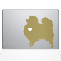 The Decal Guru I Love My Pomeranian Decal Vinyl Sticker, 15" MacBook Pro (2015 & Older Models), Gold (1472-MAC-15P-G)