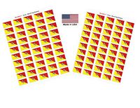 Made in USA! 100 Country Flag 1.5" x 1" Self Adhesive World Flag Scrapbook Stickers, Two Sheets of 50, 100 International Sticker Decal Flags Total (Sicily)