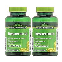Finest Nutrition Resveratrol Extra Strength 500 mg Softgels, 60 Count Pack of 2
