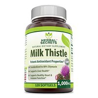 Herbal Secrets Milk Thistle 1000 Mg - 120 Softgels(Non-GMO) - Standardize to 80% Silymarin, Support Liver Health, Healthy Heart Rate & Brain Function*