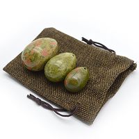 3pcs-Drilled Green with Pattern Jade Eggs,Yoni Eggs,Massage Stones, Kegel Exercise Tool,Pelvic Floor Muscles Vaginal Exercise Equipment,Women Health Care