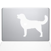 The Decal Guru I Love My Golden Retriever Decal Vinyl Sticker, 15" MacBook Pro (2016 & Newer Models), White (1483-MAC-15X-W)