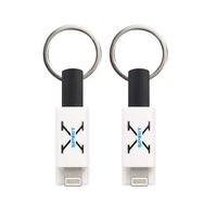 [2 Pack] Keychain Charging Cable for iPhone, 3.5 Inch, Short Flat Portable Keychain Charging/Sync Charger Cord for Apple Devices: iPhone, iPad, iPad Pro, iPod Touch. (Black-2Pack)