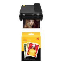 Kodak Smile Classic Digital Instant Camera with Bluetooth (Black) with Kodak 3.5x4.25 inch Premium Zink Print Photo Paper (40 Sheets)
