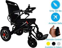 2019 Fold & Travel Lightweight Motorized Electric Power Wheelchair Scooter, Aviation Travel Safe Electric Wheelchair Heavy Duty Power Wheelchair with Wireless Remote Control Only 55 Lbs (Black)