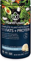 PlantFusion Complete Plant Based Keto Blend |1:1 Fats + Protein Powder Drink, Ketogenic Diet Supplement, MCTs, No Sugar, Gluten Free, Non Dairy, Vegan, Non Soy, Non GMO | Vanilla Bean, 10.58 Oz