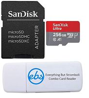 SanDisk 256GB SDXC Micro Ultra Memory Card Bundle Works with Motorola Moto G7, G7 Play, G7 Plus, G7 Power Includes Adapter (SDSQUAR-256G-GN6MA) Plus (1) Everything But Stromboli (TM) Combo Card Reader