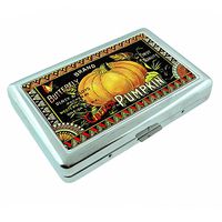 Perfection In Style Metal Silver Cigarette Case Vintage Halloween Design 001