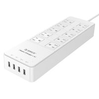 ORICO 10 Outlet Home/Office Power Strip Surge Protector with 5-Foot Cord and 4 USB Intelligence Charging Ports (5V6.8A 34W) -White（TPC-10A4U）