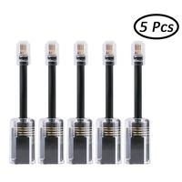 Shantan 5 Pack Telephone Cord detangler rj9-4p4c Model 360 Degree Extended Rotating Anti-Tangle Black landline Cable