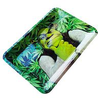 Metal Rolling Tray-Serving Tray- 7.1"x 4.7"(Green Leafs)