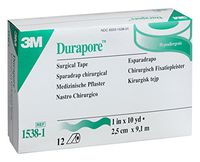 3M Health Care 1538-1 Durapore Surgical Tape, Standard Roll, Silk-Like, 10 yd. L x 1" W (Pack of 120)
