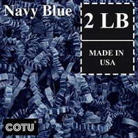2 LB Navy Blue Crinkle Shred Gift Basket Shred Crinkle Paper Filler Bedding by COTU (32 oz)