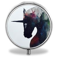 IMLONE Pill Organizer, Customized Unicorn Pill Boxes with 3 Components Metal Portable Pill Container for Purse, Travelling and Daily Needs