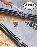 JJMG 2 Pcs Multi-Functional Triangle Shaped Kitchen Bathroom Window Sliding Door Sturdy Track Cleaning Brush Cleaner Scrubber Tool