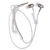 YOUNGFLY 3.5mm in-Ear Zipper Earphone Stereo Headset Earbuds Headphone with Mic Phone White