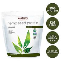Nutiva Organic Cold-Pressed Hemp Seed Protein Powder, Hi-Fiber, 3 Pound