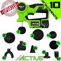 RxGun ACTIVE Percussion Professional Massager 10 Attachment Cordless Rechargeable Handheld Percussive Deep Tissue Body Neuromuscular Muscle Pounding Vibration Therapy Massage Gun Tool