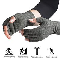 Arthritis Compression Gloves Comfy Fit, Fingerless Design, Breathable & Moisture Wicking Fabric, Suit for Rheumatoid, Arthritic Joint Pain Relief, Osteoarthritis (Gray, S)