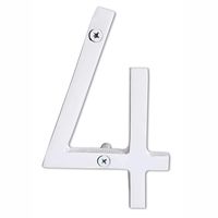 NACH hh-sdw6-wht-4 House Address Number Floating Shadow, Glossy White #4