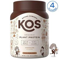 KOS Organic Plant Based Protein Powder – Raw Organic Vegan Protein Blend, 1.3 Pound, 15 Servings (Chocolate)