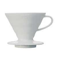 Hario V60 Ceramic Pour Over Coffee Dripper, Size 02, White