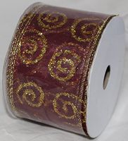 Nantucket Home Wired Ribbon, 2.5-inch X 10-Yard (Brown Gold)