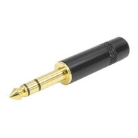 Seismic Audio SAPT253 3-Pole 1/4-Inch Male Stereo Jack Plug - Black and Gold
