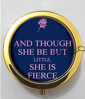 BlackKey And Though She Be But Little She Is Fierce 3-Compartment Decorative Pocket Gift Box Case Organizer for Pill, Color 2 -79