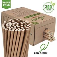 Friendly Straw 300 Pack Biodegradable Kraft Paper Straws, FDA and FSC Certified 7.75" x .25" Drinking Paper Straw Bulk Pack