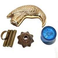 Eve.Store Carved Falcon Eagle Head Brass Pipe Wooden Walking Stick Cane Handle