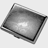 Personalized Gunmetal Paisley Cigarette Case Engraved Free - Ships from USA
