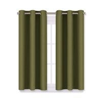 NICETOWN Bedroom Curtain Panels Blackout Draperies, Thermal Insulated Solid Grommet Blackout Curtains/Drapes for Window Decoration (1 Pair, 29 by 45 inches, Olive Green)