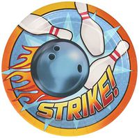 Amscan 551664 Bowling Round Plates Party Supplies, 9", Multicolor