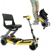 Free Rider USA - Luggie Standard - Compact Lightweight Foldable Scooter - 4-Wheel - Yellow