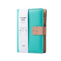 Leather Binder Journal Refillable Cat Notebook 6-Ring Binder Spiral Diary A6 Mini Binder Planner 7.3'x 5.1'（Green）