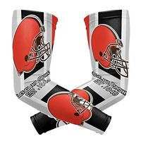 Cleveland Browns Cooling Arm Sleeve (Pair) - Elbow Brace Support Sun UV Protection for Men & Women - Sports Sleeves for Basketball Baseball Softball Volleyball