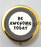 BlackKey Be Awesome Today Words 3-Compartment Decorative Pocket Gift Box Case Organizer for Pill, Color 2 -479