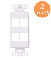 Tricom Quickport Decora Wall Plate Keystone Insert (2 Pack, 4 Port)