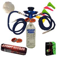 Liquor Bottle Hookah kit (Absolut Vodka 2 Blue Hose)