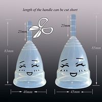 YAMEIJIA 2PCS Menstrual Collector Menstrual Cup Silicone Medical Grade Silicone Cup Cycle Ms,1,L