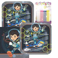 Lobyn Value Pack Disney Miles From Tomorrowland Party Plates and Napkins Serves 16 With Birthday Candles