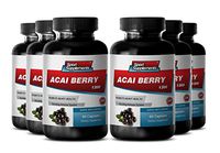 Top Supplement with Acai Berry for Metabolism, Mental Focus and Immune System- Acai Fruit (4:1) Concentrate 1200mg - Strong Anti-Aging Benefits (6 Bottles 360 Capsules)
