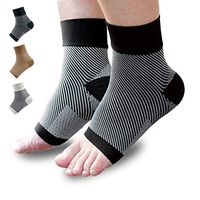Compression Foot Sleeves for Men & Women Best Plantar Fasciitis Socks for Pain Relief,Heel Spurs,Achilles Tendonitis,Ankle Arch Support for Nurses,Maternity,Pregnancy,Running (Black(1 Pair), Large)