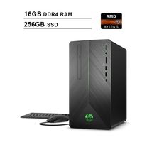 2020 HP Pavilion Gaming Desktop (AMD Quad-Core Ryzen 5 2400G up to 3.9GHz, AMD Radeon RX 580 4GB, 16GB DDR4 RAM, 256GB SSD, DVD, HDMI, WiFi, Bluetooth, Keyboard, Mouse, Windows 10)