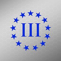 Three Percenter Circle Stars Vinyl Decal Sticker | Window Car Truck Van Wall Laptop | Blue | 4 Inch Circle | Keen119BL