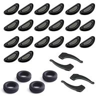 10 Pairs 2mm Black Anti-Slip Adhesive Contoured Silicone Eyeglass Nose Pads for Sunglasses, Eyeglasses, Reading Glasses, and Spectacles and 4 Pairs Eyeglass Ear Grip, Ear Hooks Holder(15X7X2mm)