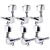 ATCG Guitar Tuning Pegs 6 Pieces 3L3R Chrome Tuners Machine Heads Knobs for Acoustic or Electric Musician Instrument Parts Accessories Guitar String Tuning Peg Replacement (Silver)
